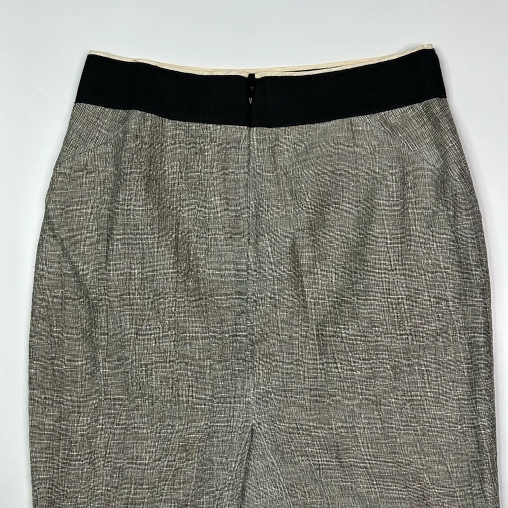 J.Crew Linen Blend Black Gray Penci Skirt Size 4